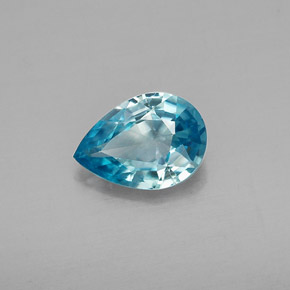 0,83 ctw natürlicher blauer Zirkon, Birnenform, VVS