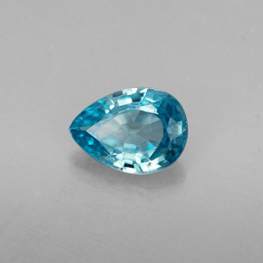 0,85 ctw natürlicher blauer Zirkon, Birnenform, VVS