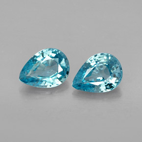  ct natürliche blauer Zirkon-Edelsteine, Birnenform, VVS