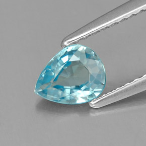 0,78 ctw natürlicher blauer Zirkon, Birnenform, IF