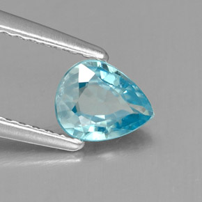 0,78 ctw natürlicher blauer Zirkon, Birnenform, IF