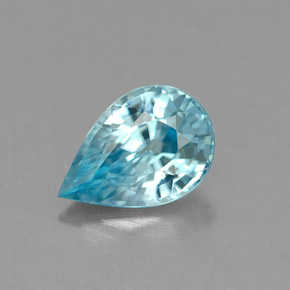 0,91 ctw natürlicher blauer Zirkon, Birnenform, IF