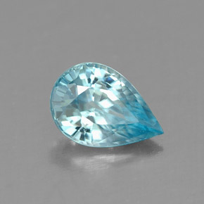 0,91 ctw natürlicher blauer Zirkon, Birnenform, IF