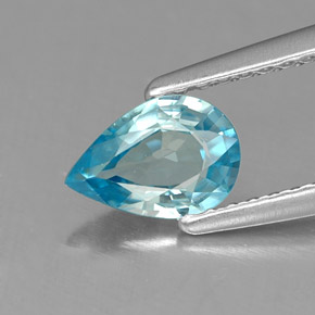 0,69 ctw natürlicher blauer Zirkon, Birnenform, VVS
