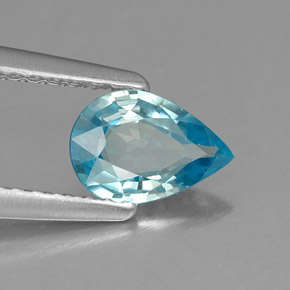 0,69 ctw natürlicher blauer Zirkon, Birnenform, VVS