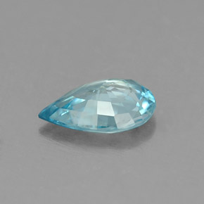 0,69 ctw natürlicher blauer Zirkon, Birnenform, VVS