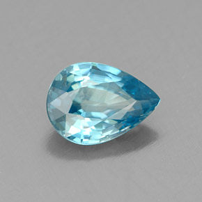 0,98 ctw natürlicher blauer Zirkon, Birnenform, VVS