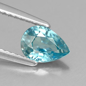 0,99 ctw natürlicher blauer Zirkon, Birnenform, VVS