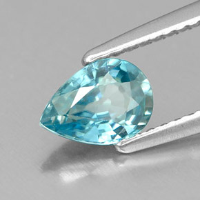 0,99 ctw natürlicher blauer Zirkon, Birnenform, VVS
