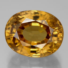22,80 ctw natürlicher gelber Zirkon, Oval Schliff, VVS
