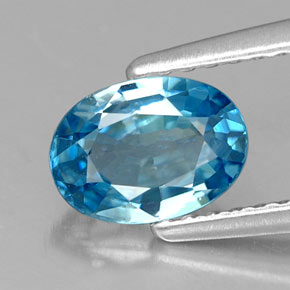 1,36 ctw natürlicher blauer Zirkon, Oval Schliff, VS