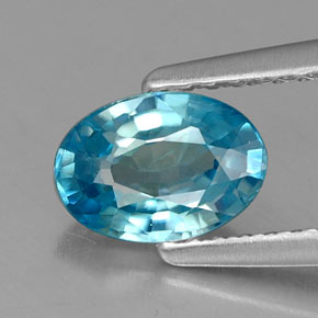 1,13 ctw natürlicher blauer Zirkon, Oval Schliff, VS