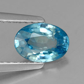 1,13 ctw natürlicher blauer Zirkon, Oval Schliff, VS