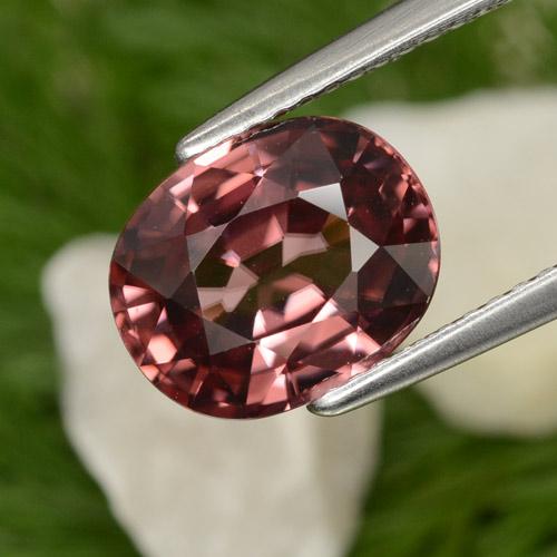 4,42 ctw natürlicher roter Zirkon, Oval Schliff, VVS