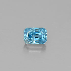0,36 ctw natürlicher blauer Zirkon, Smaragdschliff, VS