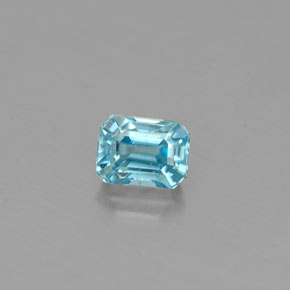 0,41 ctw natürlicher blauer Zirkon, Smaragdschliff, VS