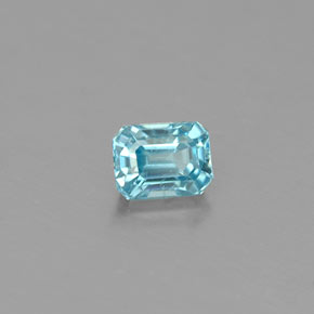 0,41 ctw natürlicher blauer Zirkon, Smaragdschliff, VS