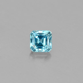 0,36 ctw natürlicher blauer Zirkon, Smaragdschliff, VS