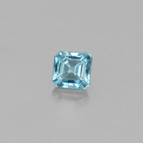 0,36 ctw natürlicher blauer Zirkon, Smaragdschliff, VS