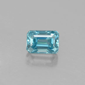 0,67 ctw natürlicher blauer Zirkon, Smaragdschliff, VS