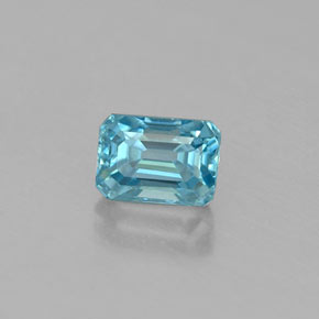 0,67 ctw natürlicher blauer Zirkon, Smaragdschliff, VS