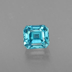 0,56 ctw natürlicher blauer Zirkon, Smaragdschliff, VVS-VS