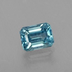 0,41 ctw natürlicher blauer Zirkon, Smaragdschliff, VVS-VS