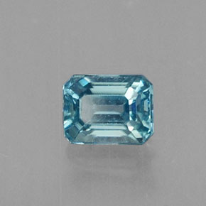 0,41 ctw natürlicher blauer Zirkon, Smaragdschliff, VVS-VS