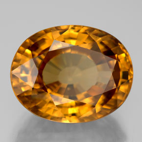 18,67 ctw natürlicher gelber Zirkon, Oval Schliff, VVS