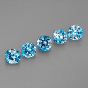 ct natürliche blauer Zirkon-Edelsteine, Rundschliff, VS
