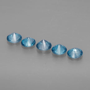  ct natürliche blauer Zirkon-Edelsteine, Rundschliff, VS