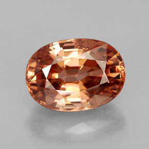 4,08 ctw natürlicher orangefarbener Zirkon, Oval Schliff, IF