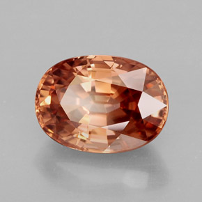 4,08 ctw natürlicher orangefarbener Zirkon, Oval Schliff, IF