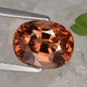 3,54 ctw natürlicher orangefarbener Zirkon, Oval Schliff, VS