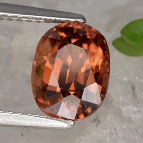 3,54 ctw natürlicher orangefarbener Zirkon, Oval Schliff, VS