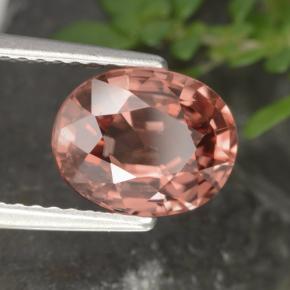 2,93 ctw natürlicher rosafarbener Zirkon, Oval Schliff, VVS-VS