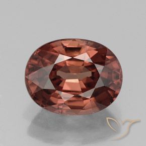 3.27ct Natürlicher Tiefes Purpurrot Zirkon, Oval, VVS-VS