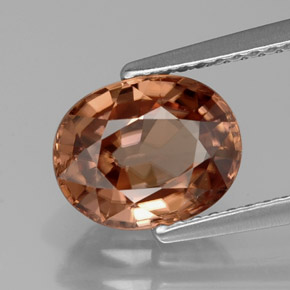 3,17 ctw natürlicher orangefarbener Zirkon, Oval Schliff, VVS