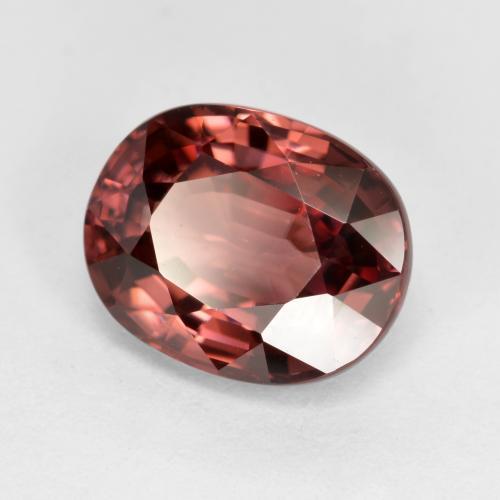 3,14 ctw natürlicher roter Zirkon, Oval Schliff, VVS