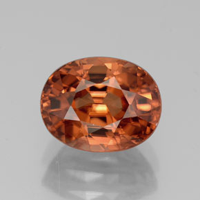3,83 ctw natürlicher orangefarbener Zirkon, Oval Schliff, VVS