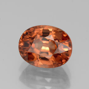 3,83 ctw natürlicher orangefarbener Zirkon, Oval Schliff, VVS