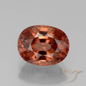 3.38ct Natürlicher Mittelrot Zirkon, Oval, VVS