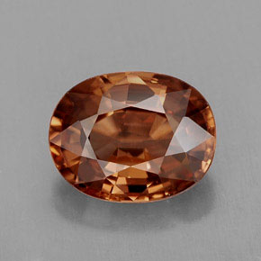 3,03 ctw natürlicher orangefarbener Zirkon, Oval Schliff, IF