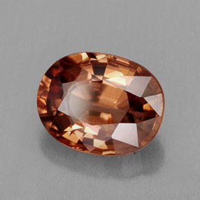 3,03 ctw natürlicher orangefarbener Zirkon, Oval Schliff, IF