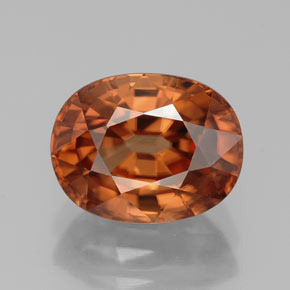 3,45 ctw natürlicher orangefarbener Zirkon, Oval Schliff, VVS
