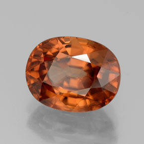 3,45 ctw natürlicher orangefarbener Zirkon, Oval Schliff, VVS