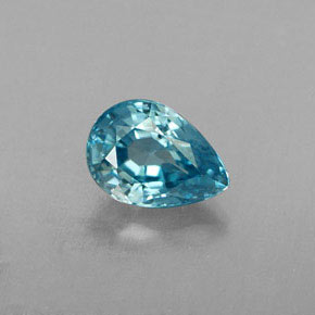1,02 ctw natürlicher blauer Zirkon, Birnenform, VVS