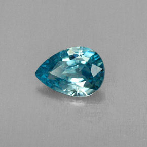 0,77 ctw natürlicher blauer Zirkon, Birnenform, VVS