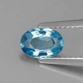 1,04 ctw natürlicher blauer Zirkon, Oval Schliff, VVS