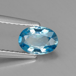 1,04 ctw natürlicher blauer Zirkon, Oval Schliff, VVS